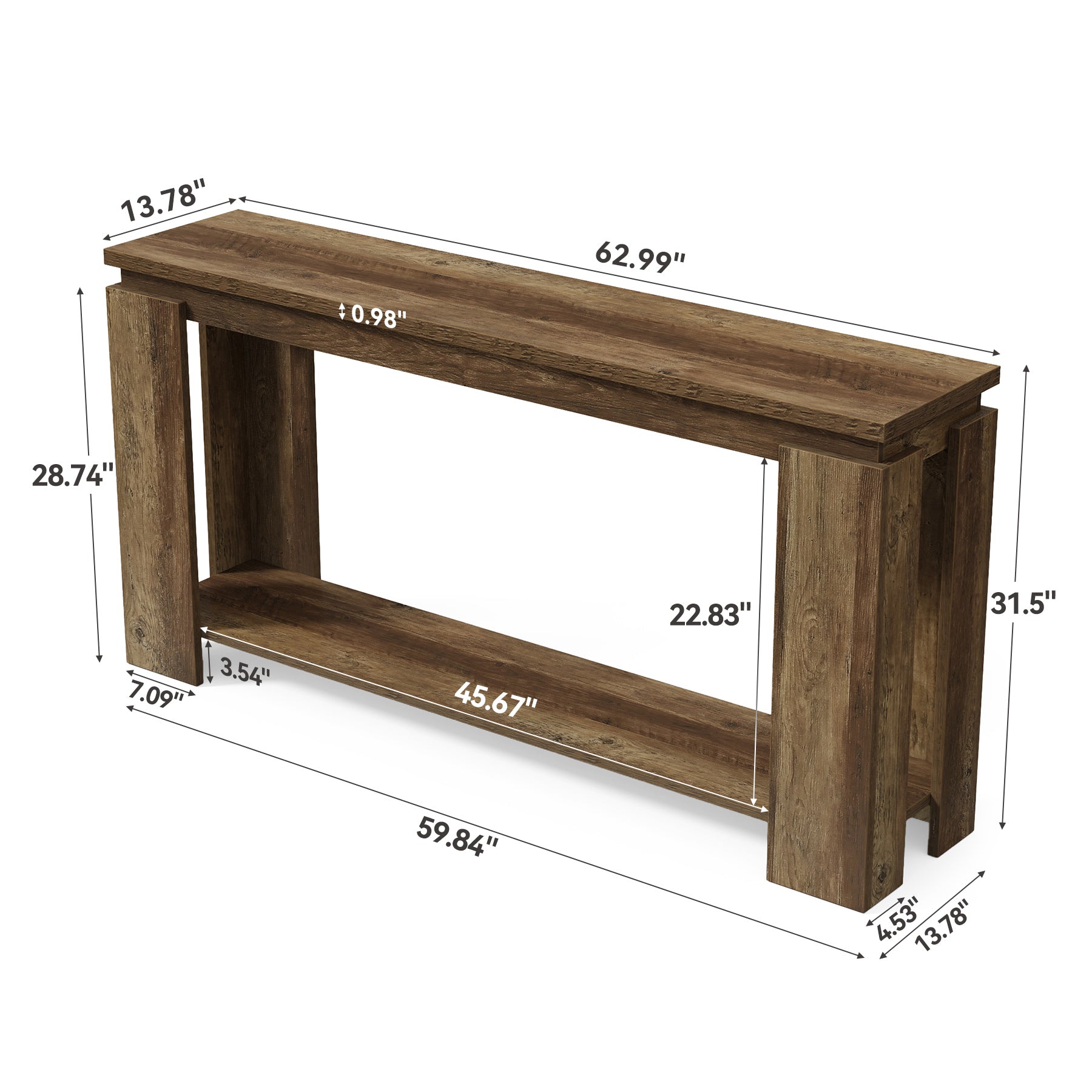 Tribesigns Console Longue et Étroite 160 cm Style Rustique pour Entrée ou Salon