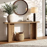 Tribesigns Console 160 cm, Smalle bijzettafel voor bank in modern houtlook 3