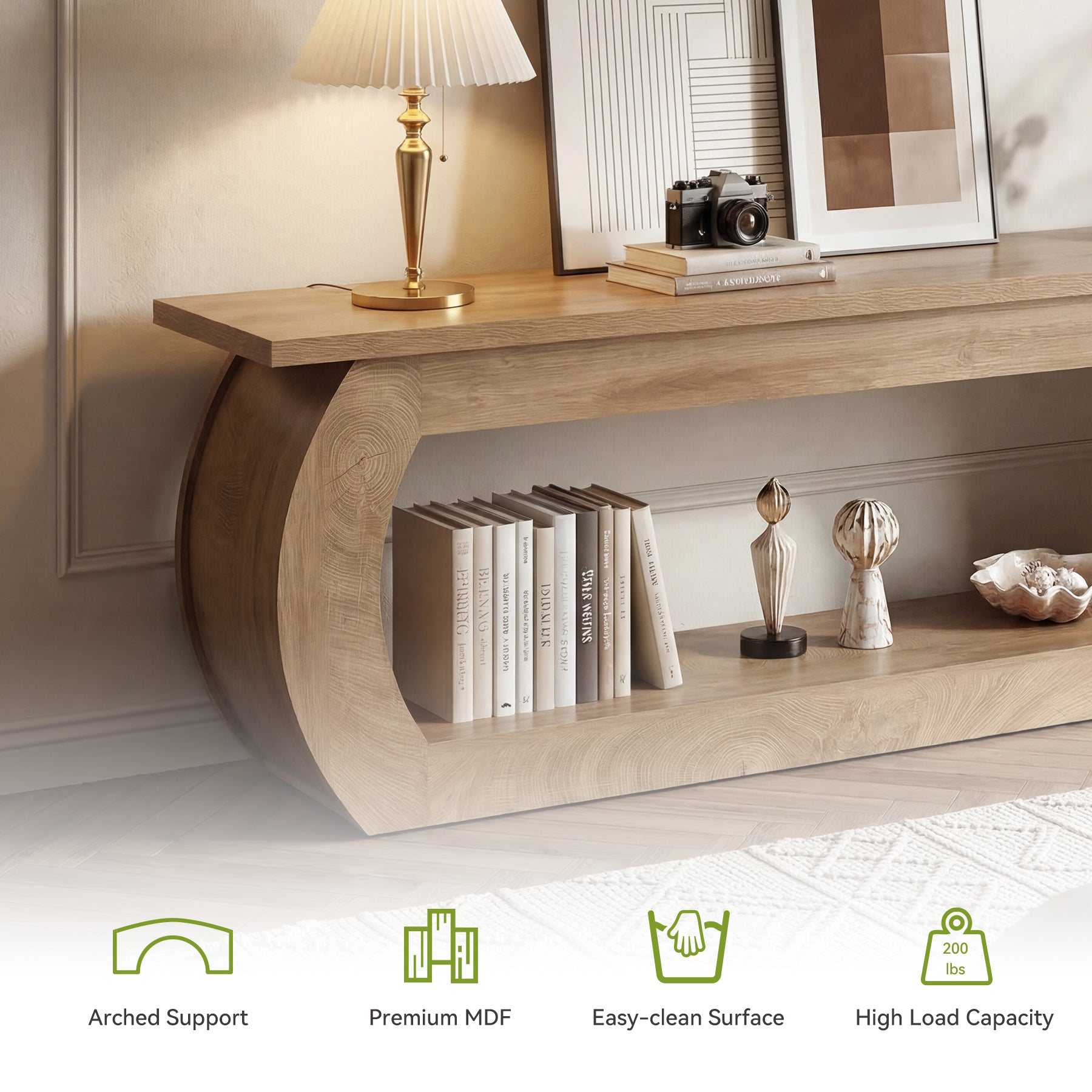 Tribesigns Meuble TV 165 cm, Centre Multimédia en Bois