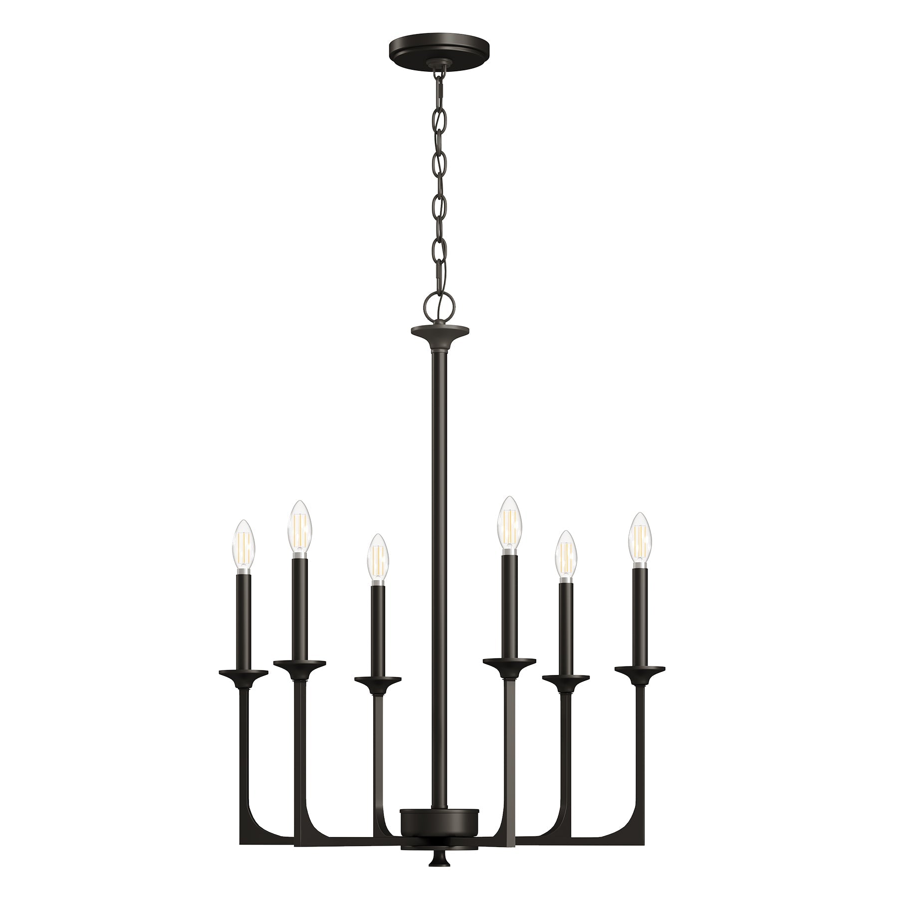 Tribesigns Plafonnier à 6 lumières E14, lustre rond style roue de chariot pour cuisine