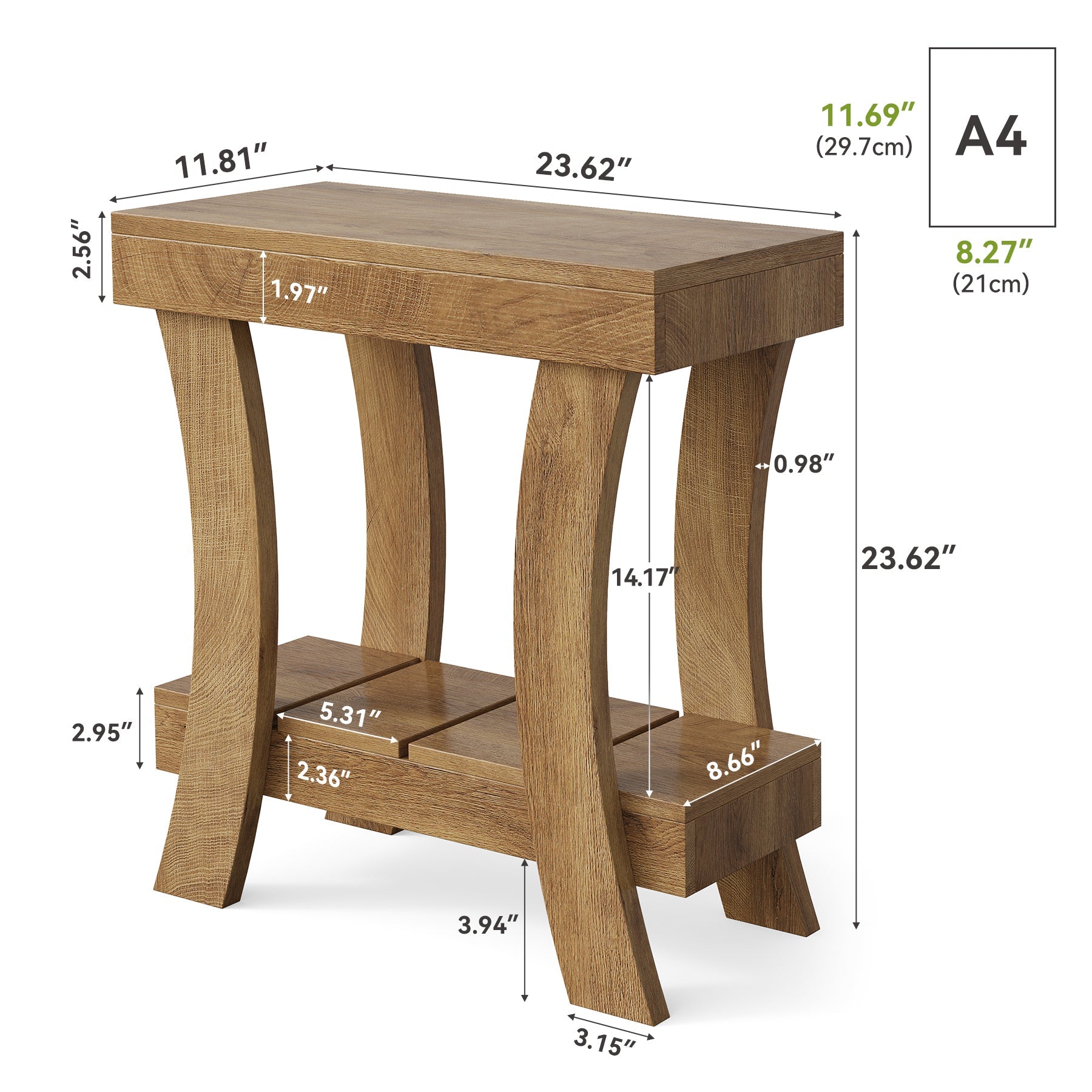 Tribesigns Table d’Appoint de Canapé de 60 cm pour Salon et Chambre