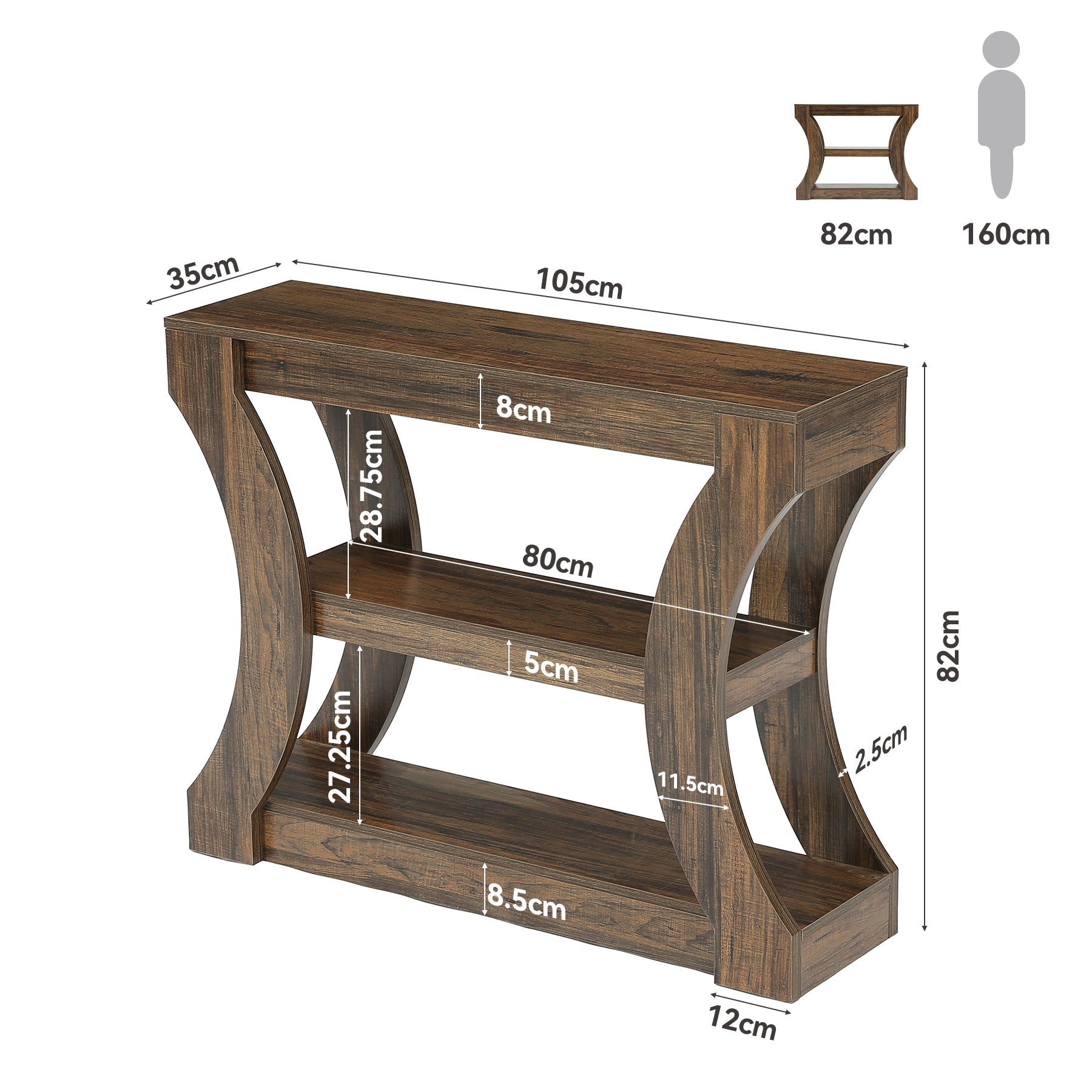 Tribesigns Petite Console de 104 cm, Table Étroite avec Rangement pour Entrée
