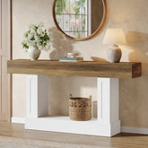 Tribesigns Console Rustique de 160 cm avec Rangement Ouvert, Table Étroite pour Entrée et Salon 3