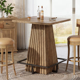 Tribesigns Table de Bar de 80 cm, Table de Cuisine avec Repose-Pieds Métallique 3