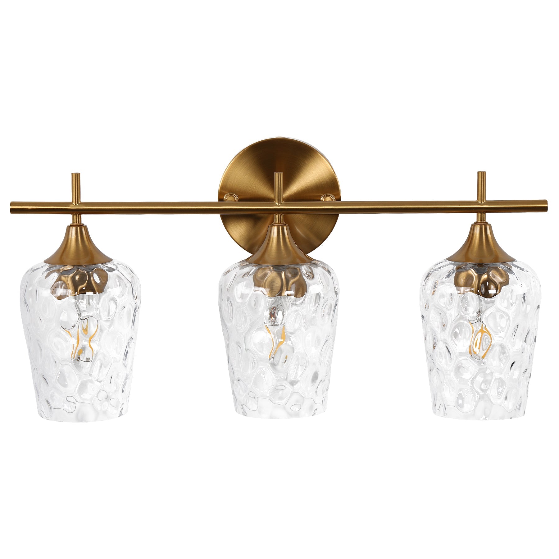 Tribesigns Applique de Salle de Bain à 3 Lumières, Applique Murale Moderne avec Abat-Jour en Verre Ondulé, Culot E27, Ampoules Non Incluses
