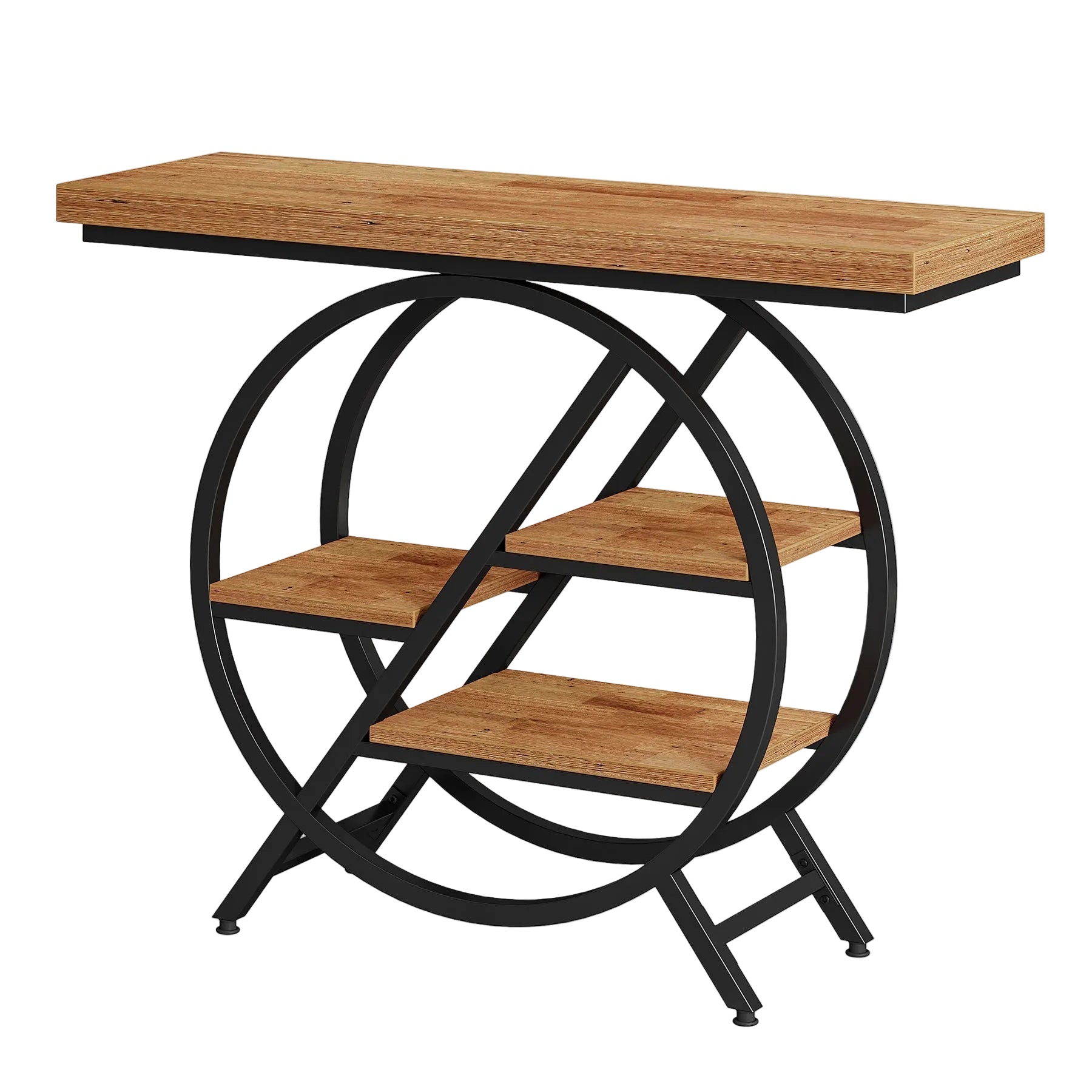 Tribesigns Table console, Table de canapé 100 cm Table d'entrée à 4 niveaux avec cadre géométrique
