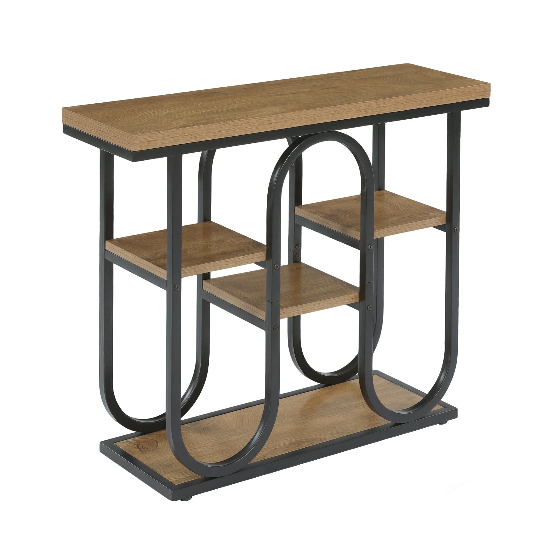 Tribesigns Console de 100 cm, table d’entrée industrielle à 4 niveaux pour salon