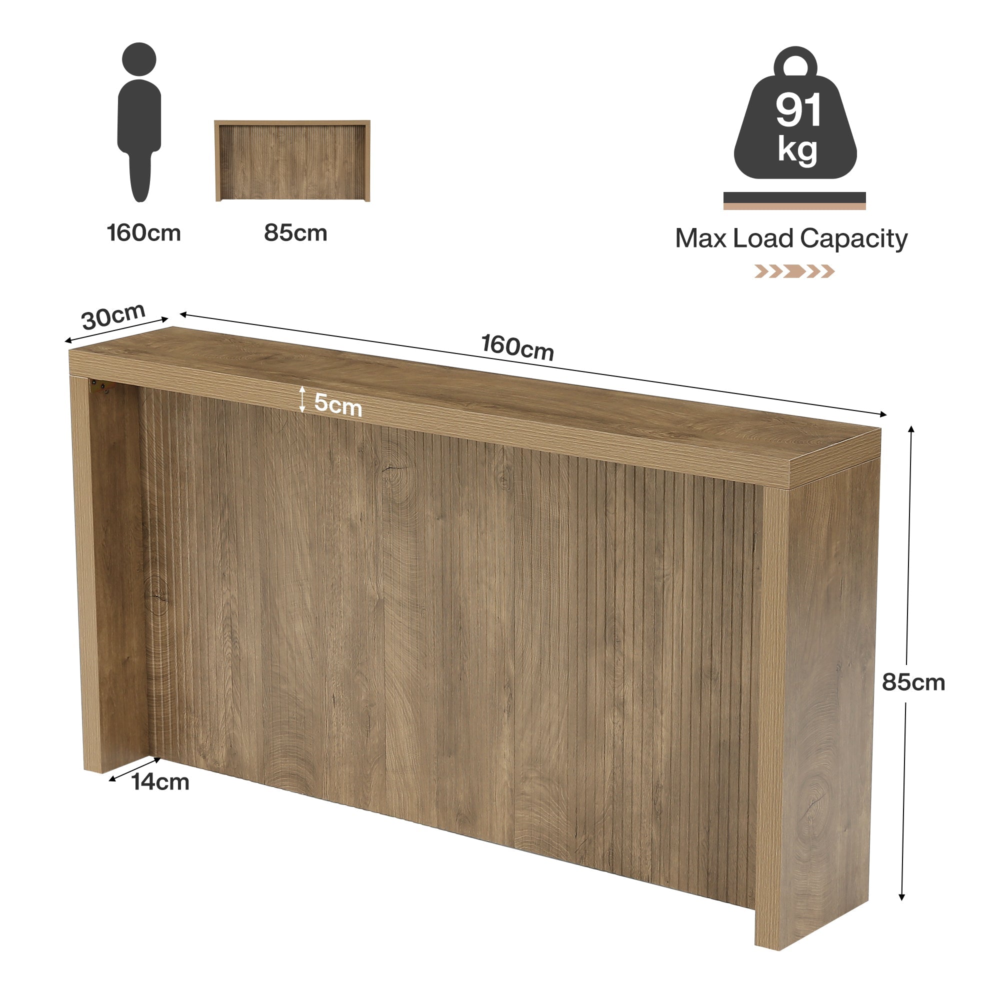 Tribesigns Console de 160 cm, Table de Canapé Rustique pour Entrée et Couloir