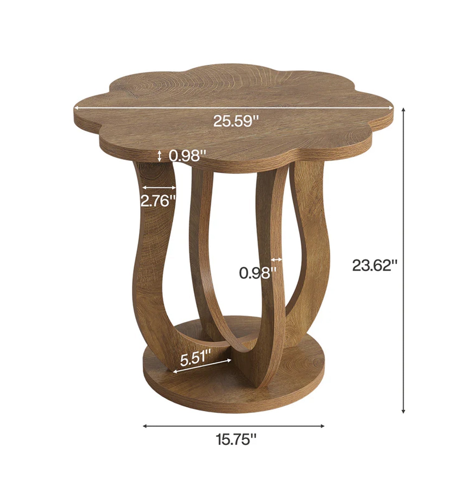 Tribesigns Table d'appoint moderne en forme de fleur, Petite table de chevet avec rangement