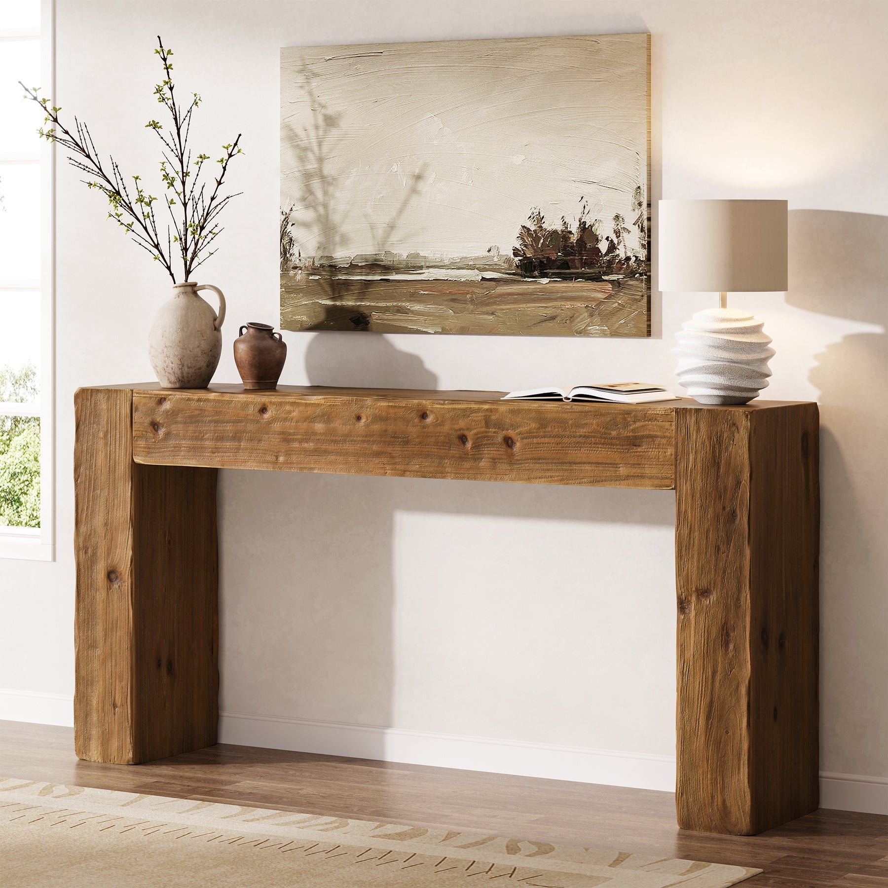 Tribesigns Console en bois de 160 cm, table de canapé rustique pour entrée