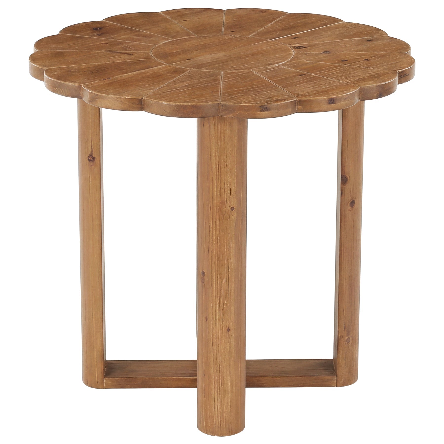 Tribesigns Table à Manger Ronde en Bois Massif 80 cm pour 2 à 4 Personnes