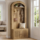 Tribesigns Vestiaire d’Entrée 179 cm avec Banc et Rangement à Chaussures, Meuble 4-en-1 3