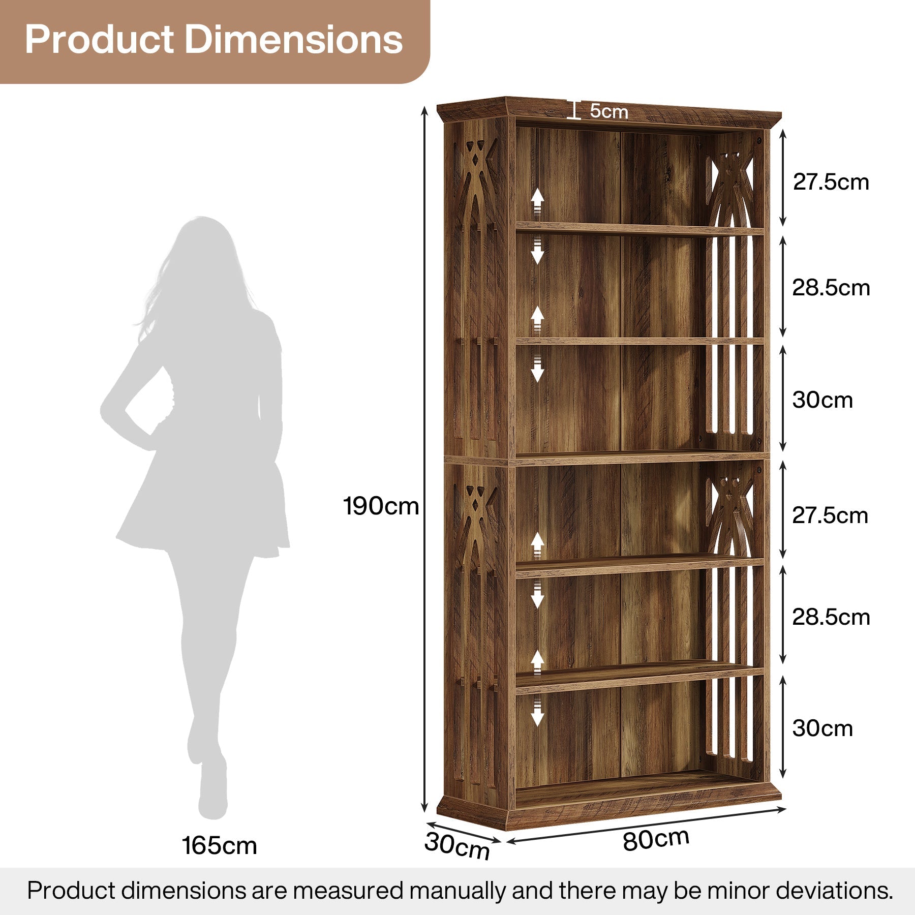 Tribesigns Boekenkast met 6 Niveaus, 190 cm Hoog, Grote Vrijstaande Boekenplank Display Rek