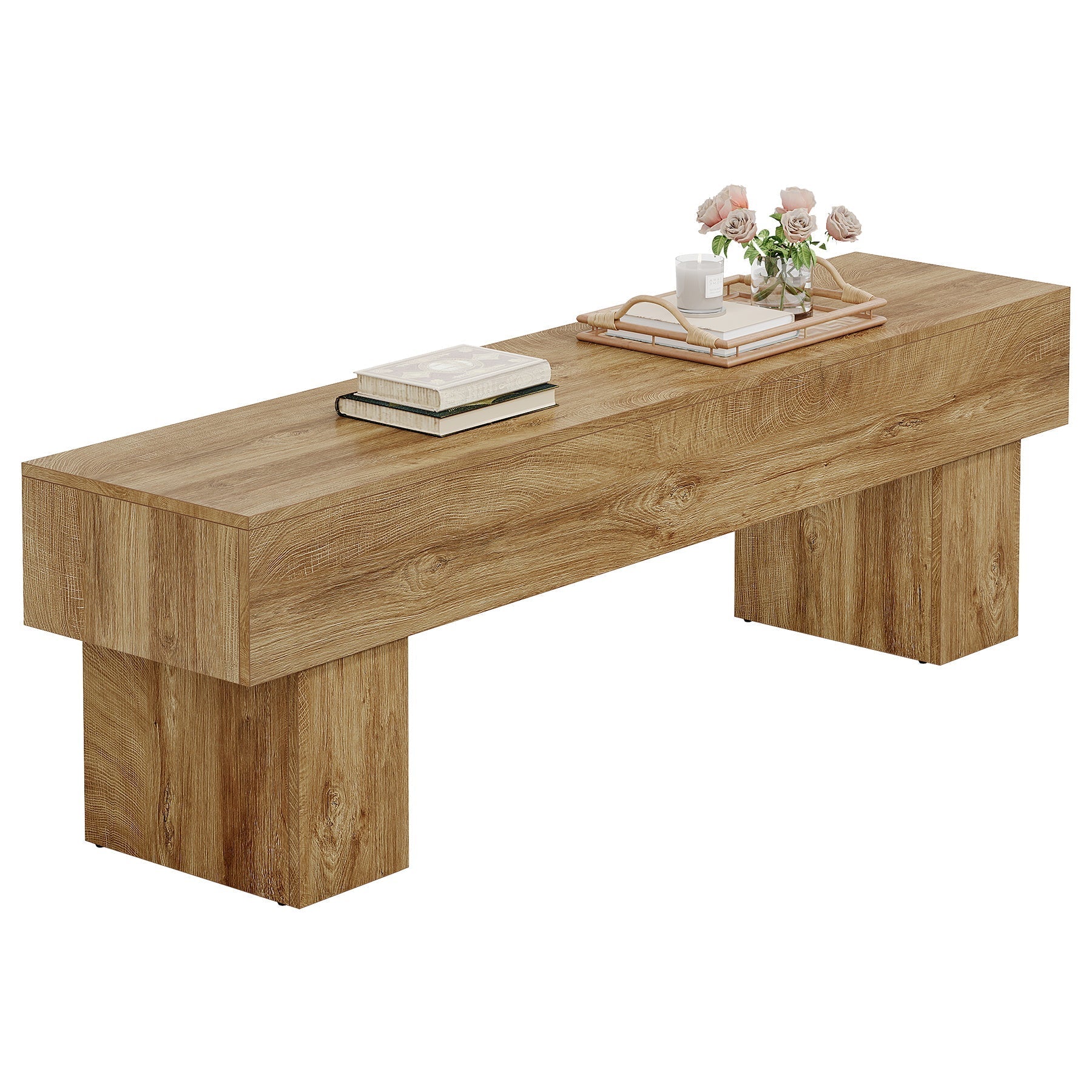 Tribesigns Banc de chambre extra long de 160 cm, Banc de ferme en bois pour chambre à coucher