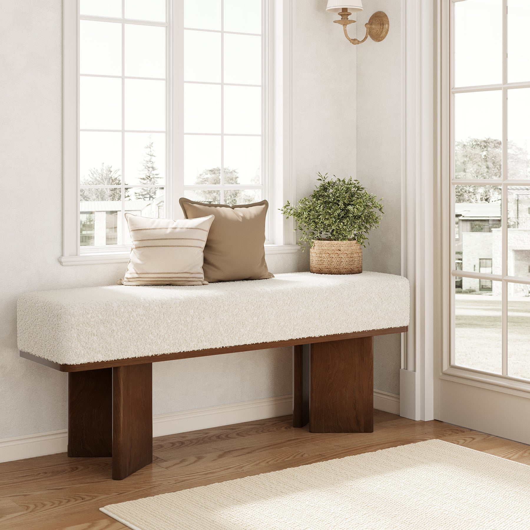 Tribesigns Banc de rangement, Étagère à chaussures de 120 cm Tabouret de lit avec coussin