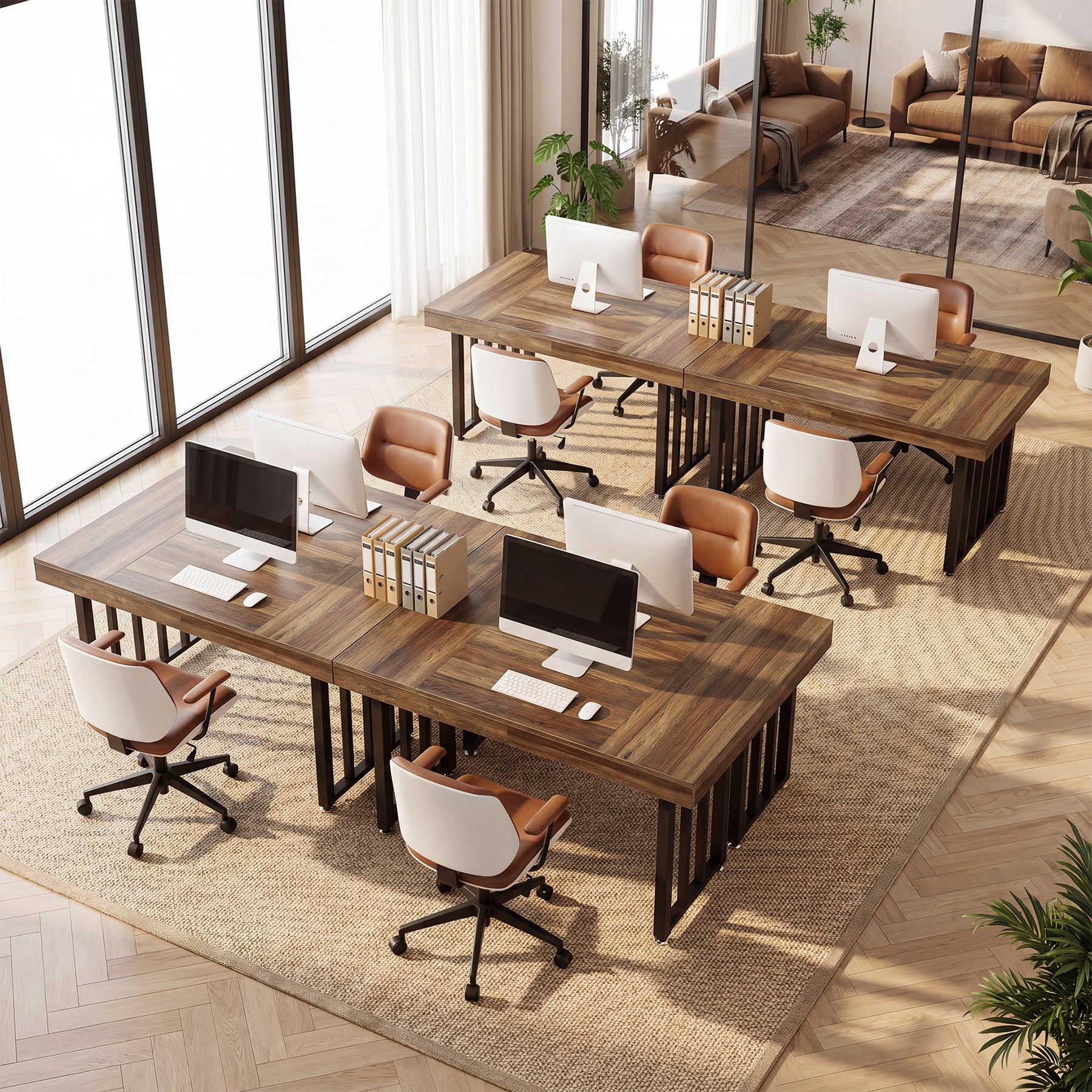 Tribesigns Bureau 140 cm, Grand bureau d'ordinateur avec structure en métal