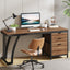 Tribesigns Bureau informatique industriel, Bureau 150 cm avec armoire à tiroirs réversible