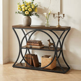 Tribesigns Console industrielle de 105 cm, table d’entrée étroite avec 3 étagères de rangement 3