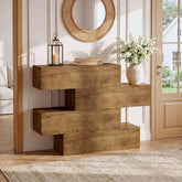 Tribesigns Console en Bois Massif de 110 cm à 4 Niveaux, Table d’Entrée Étroite Style Rustique 3