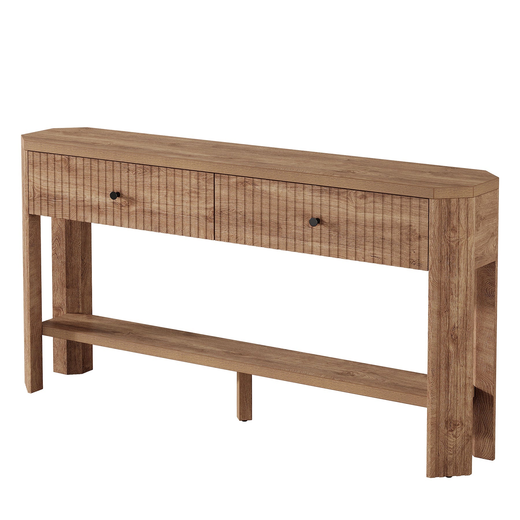 Tribesigns Console de 150 cm avec 2 Tiroirs, Table d’Entrée Étroite et Moderne avec Étagère