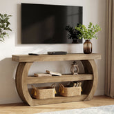 Tribesigns Meuble TV de 160 cm, meuble télévision rustique pour TV jusqu’à 75 pouces 3