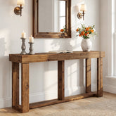 Tribesigns Console Étroite de 160 cm, Table de Salon Style Rustique pour Salon et Entrée 3