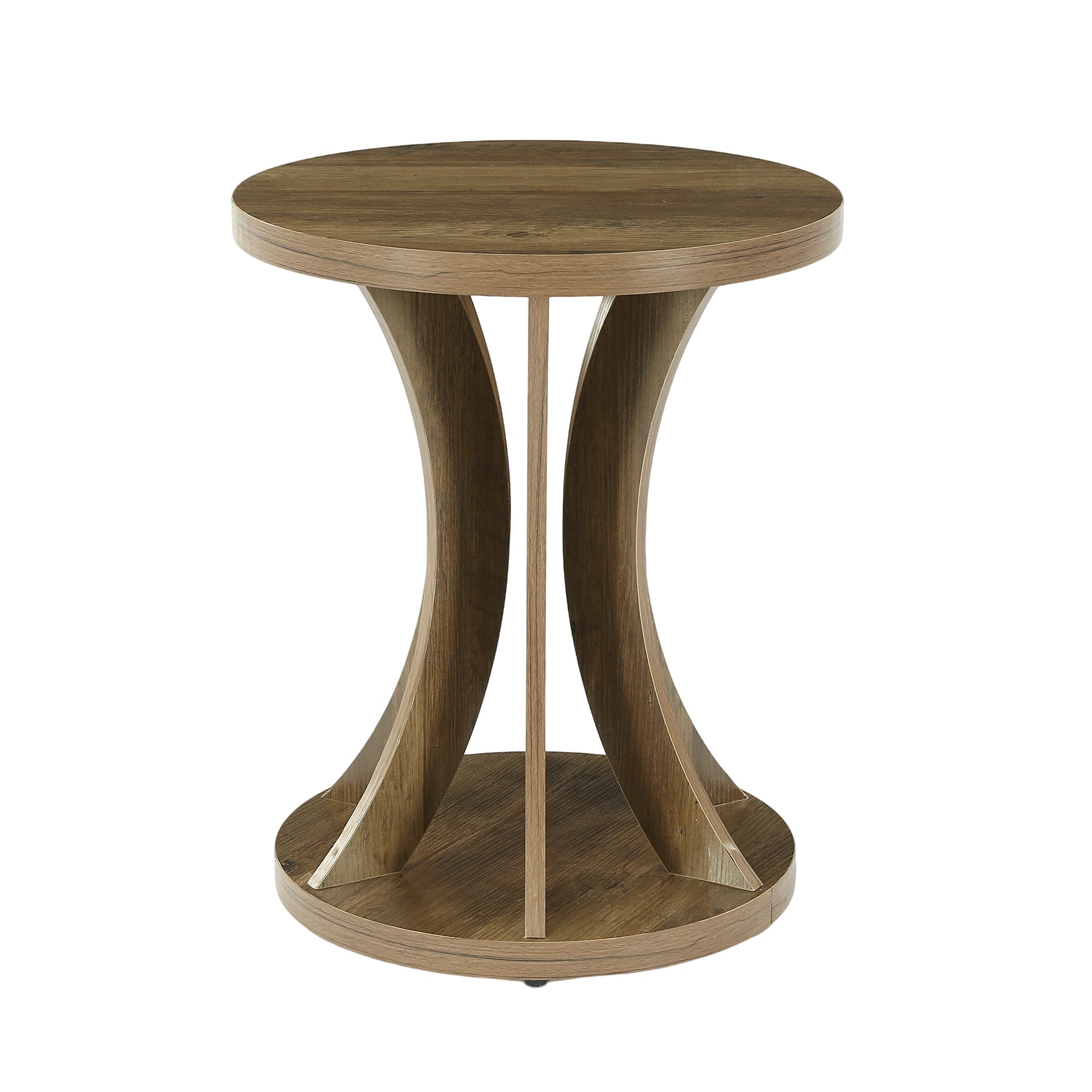 Tribesigns Table d’Appoint Ronde Rustique avec Structure Courbée pour Salon et Chambre