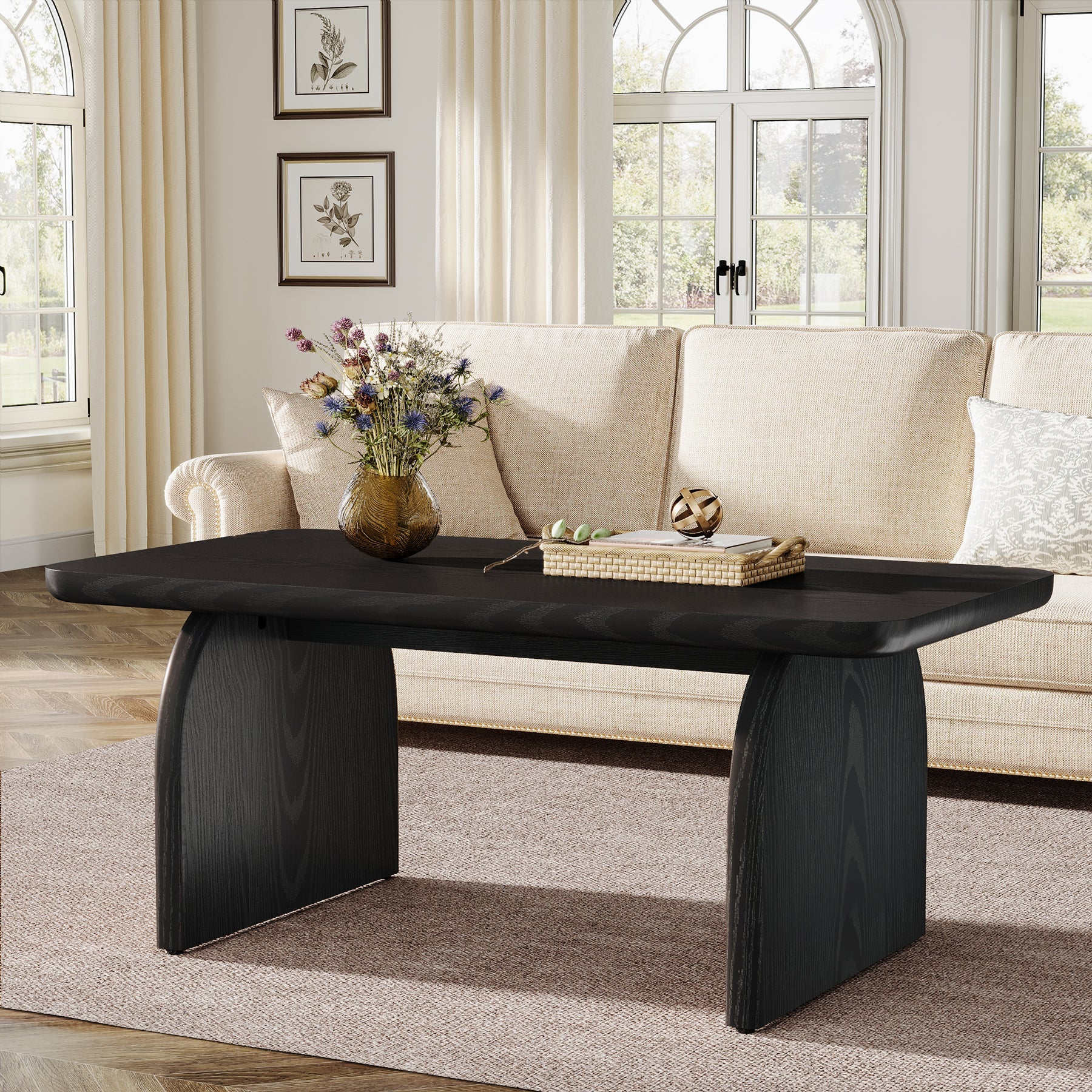 Tribesigns Salontafel 120 cm, Boerderij Stijl Salontafel theecocktailtafel