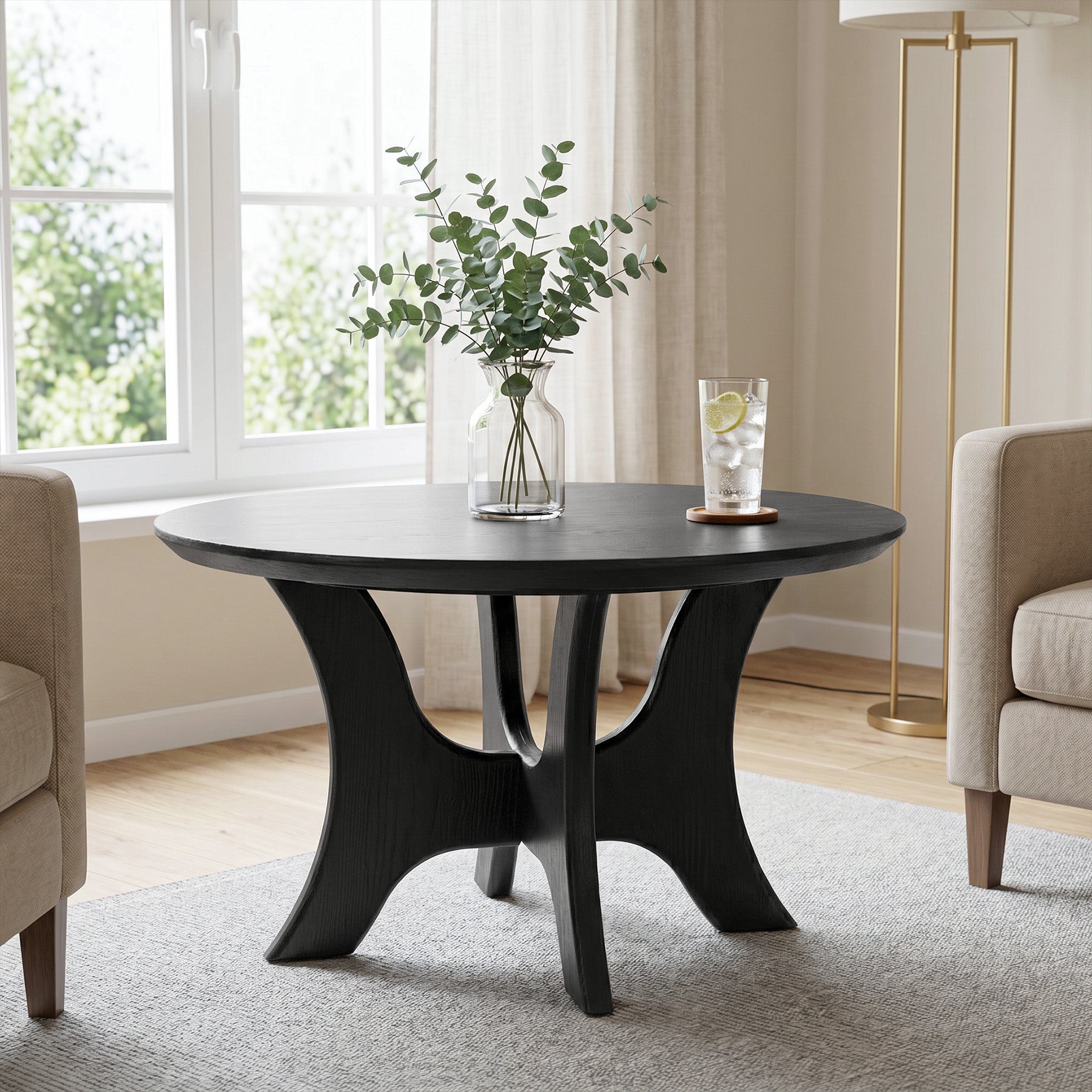 Tribesigns Table Basse Ronde 80 cm Style Moderne pour Salon