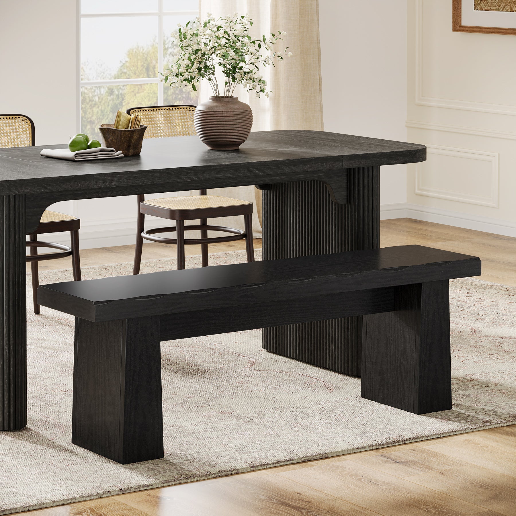 Tribesigns Banc de 120 cm, Banc Moderne en Bois, Banc de Salle à Manger Polyvalent au Design Minimaliste