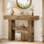 Tribesigns Farmhouse Table console étroite à 2 niveaux, Meuble d'entrée avec compartiments de rangement