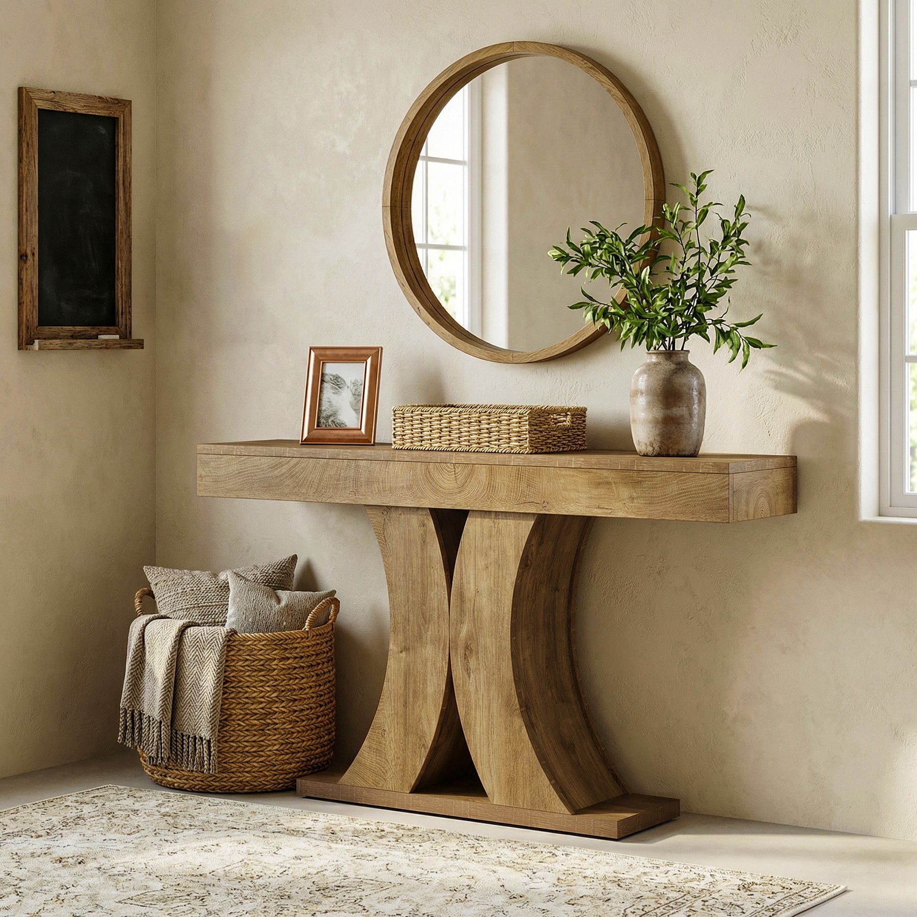Tribesigns Console 150 cm, Table d'entrée étroite en bois pour salon