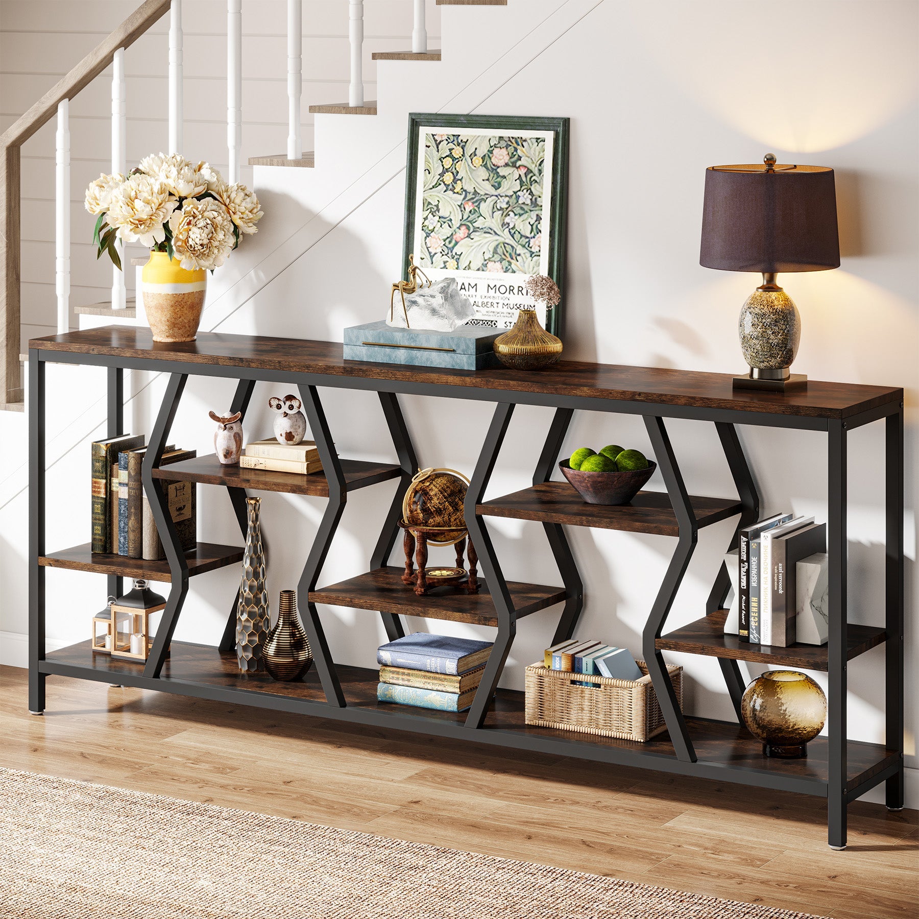 Tribesigns Console de 180 cm, Table de Canapé à 4 Niveaux pour Salon