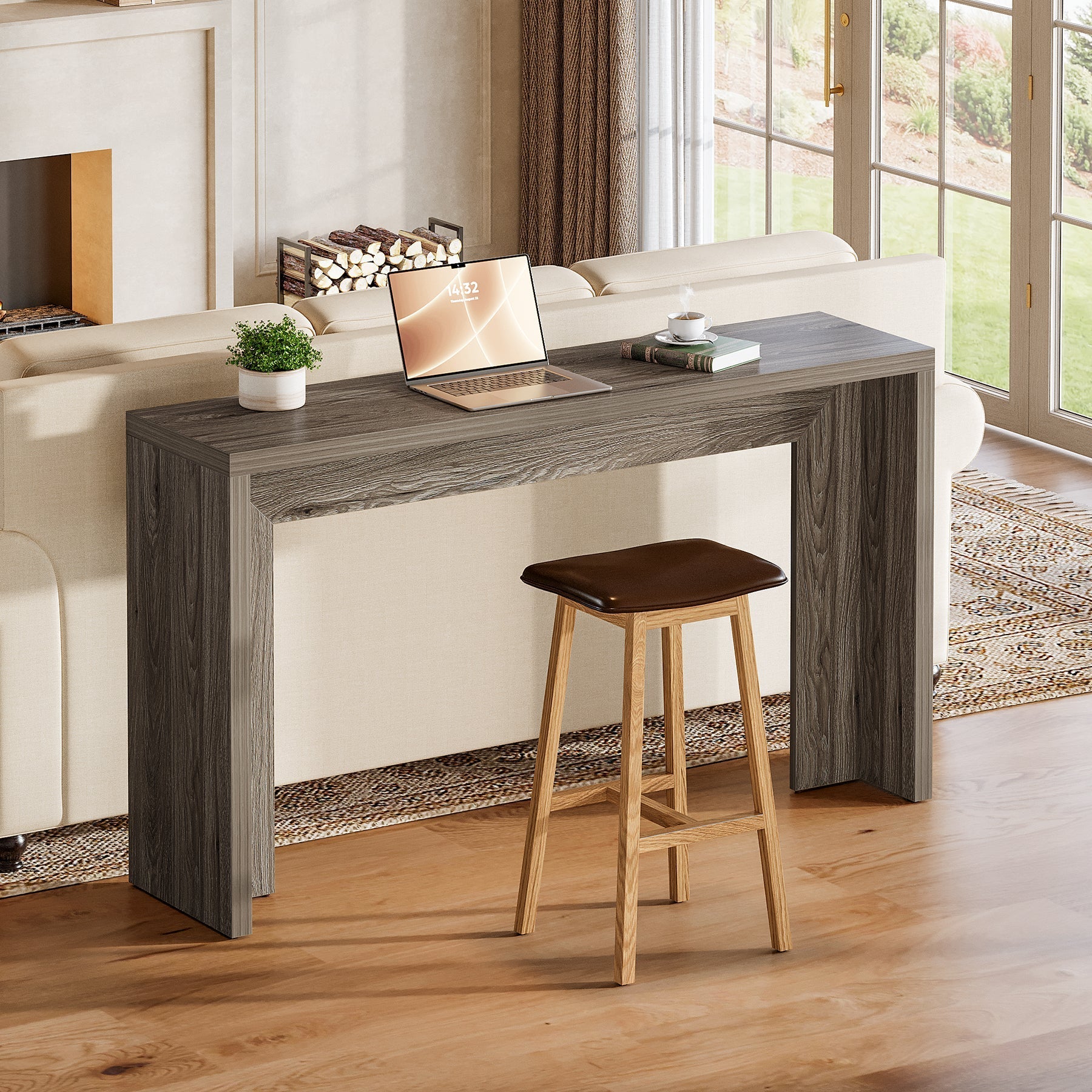 Tribesigns Console style campagne 140 cm, Table d'entrée étroite avec rangement