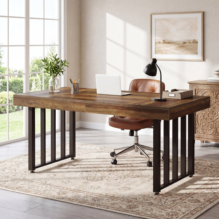 Tribesigns Bureau de 140 cm, Grand Bureau d’Ordinateur avec Structure Métallique