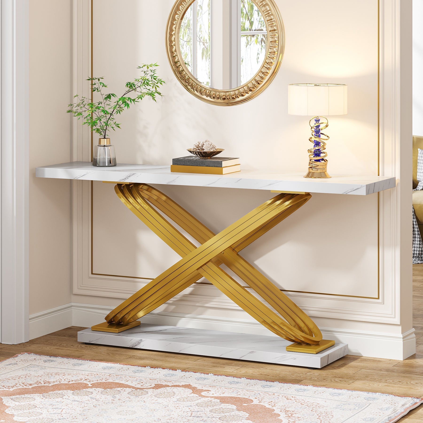 Tribesigns Console, Moderne 140 cm Marmeren Entreetable