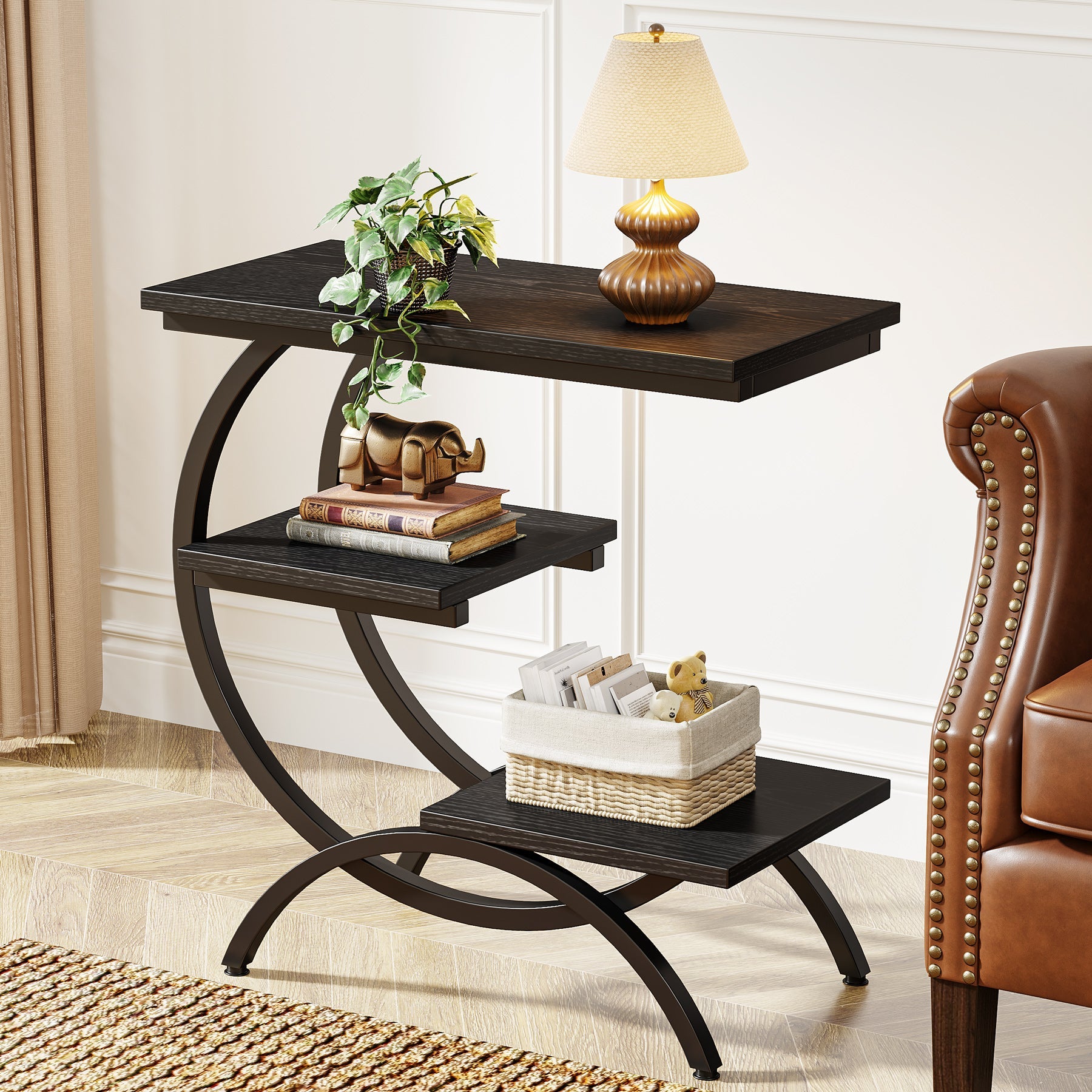 Tribesigns Table d'appoint C, Console de canapé avec rangement Table Basse à café