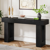 Tribesigns Console rectangulaire en bois de 160 cm de diamètre à placer derrière un canapé 3