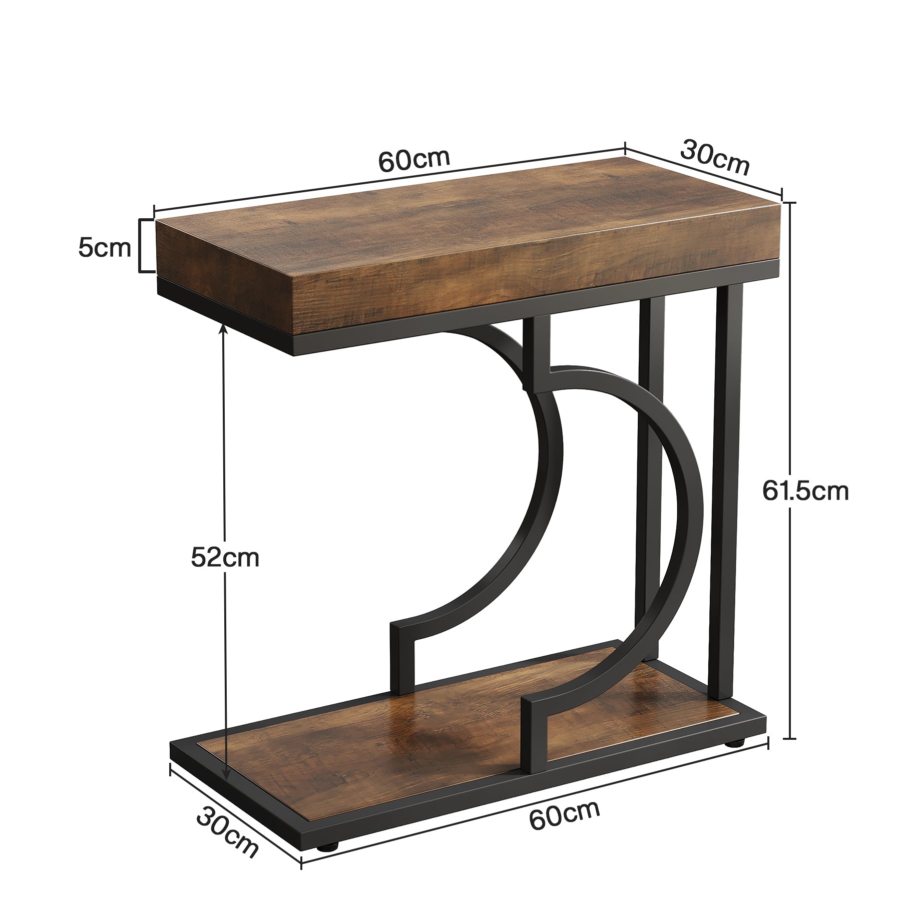 Tribesigns Table de chevet moderne, Table d'appoint en forme de C