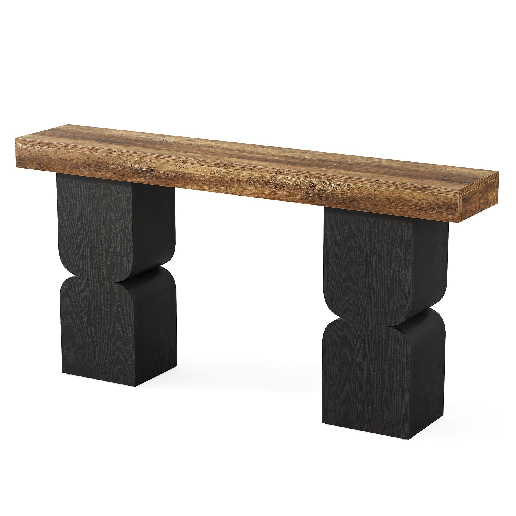 Tribesigns Console de 160 cm à design bicolore, table derrière canapé
