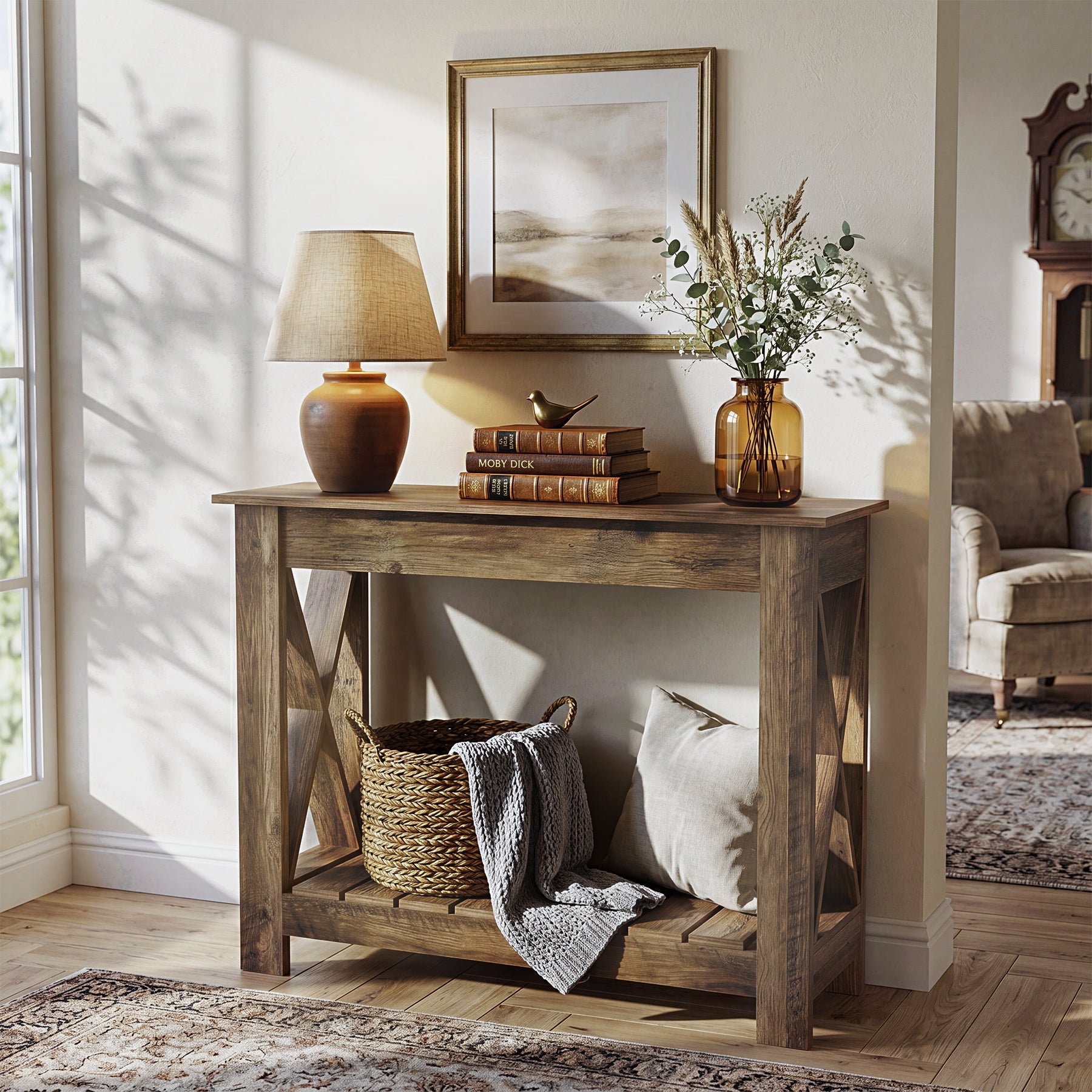 Tribesigns Console en Bois 100 x 30 x 80 cm pour Petits Espaces