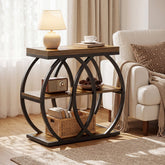 Tribesigns Table d’Appoint en Bois 60 cm, Table Étroite Rustique à 3 Niveaux 3