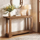 Tribesigns Console en Bois Massif de 140 cm avec Étagère, Table d’Entrée Étroite en Sapin 3