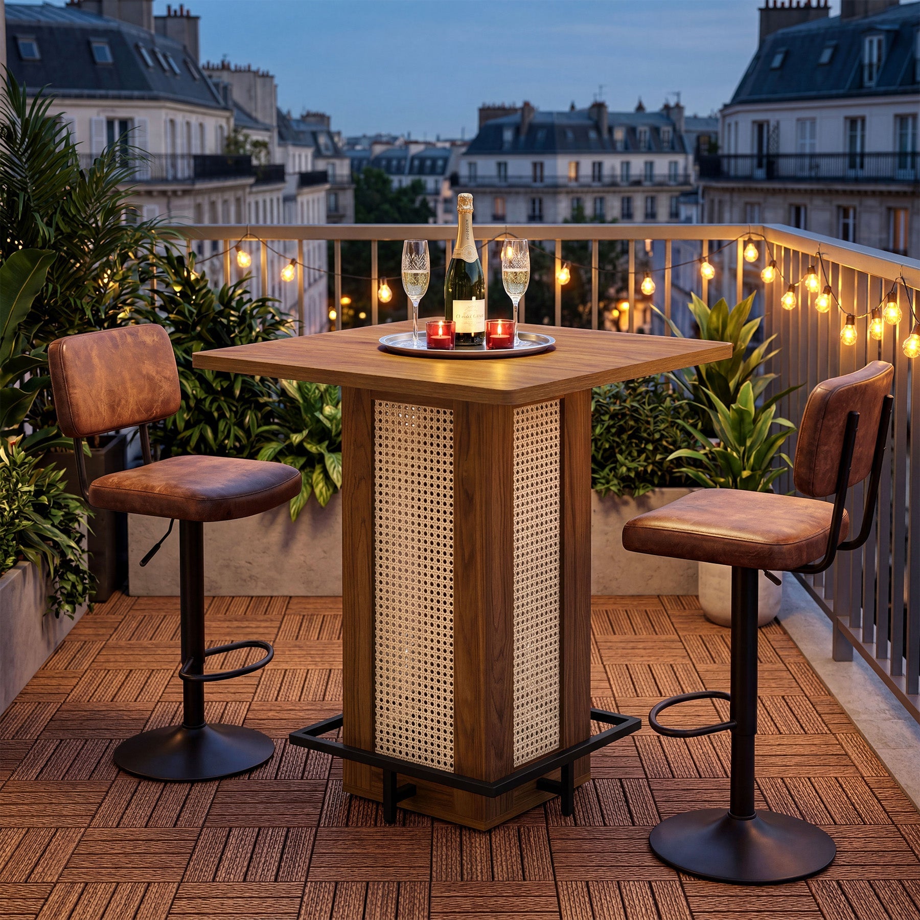 Tribesigns Table de Bar Carrée de 80 cm, Table de Pub Compacte pour Petits Espaces