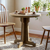 Tribesigns Table de salle à manger ronde 60 cm pour 2 personnes, Petite table de cuisine style champêtre 3