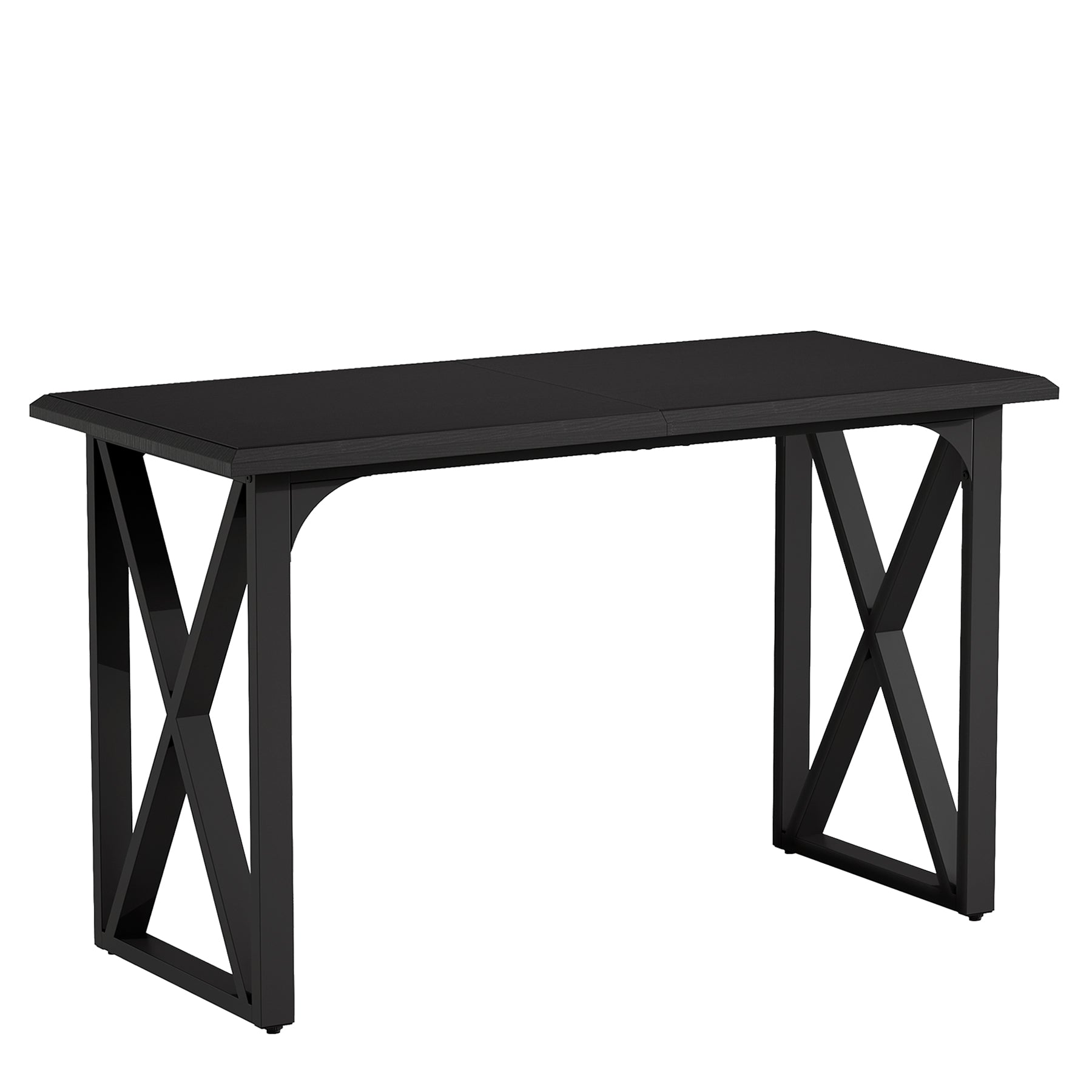 Tribesigns Table de Bar Haute 140 cm avec Base Métallique en X, pour 2 à 4 Personnes