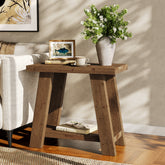 Tribesigns Table d’Appoint en Bois Massif, Petite Table de Chevet à Deux Niveaux 3