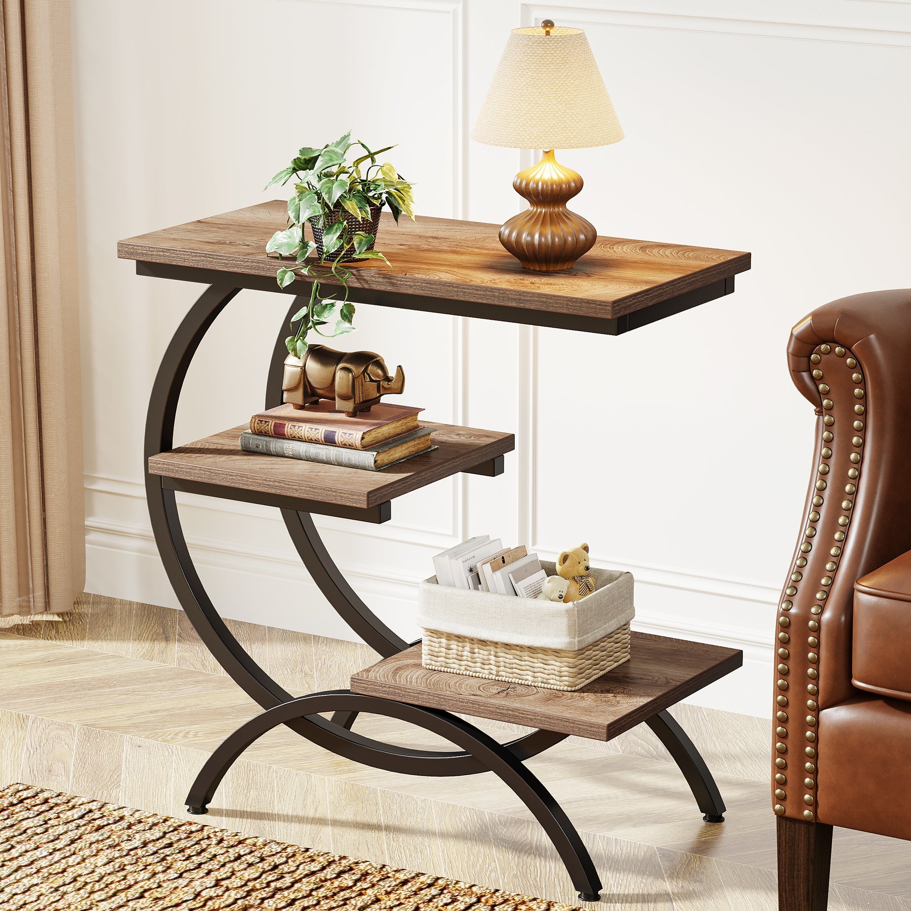 Tribesigns Table d'appoint C, Console de canapé avec rangement Table Basse à café