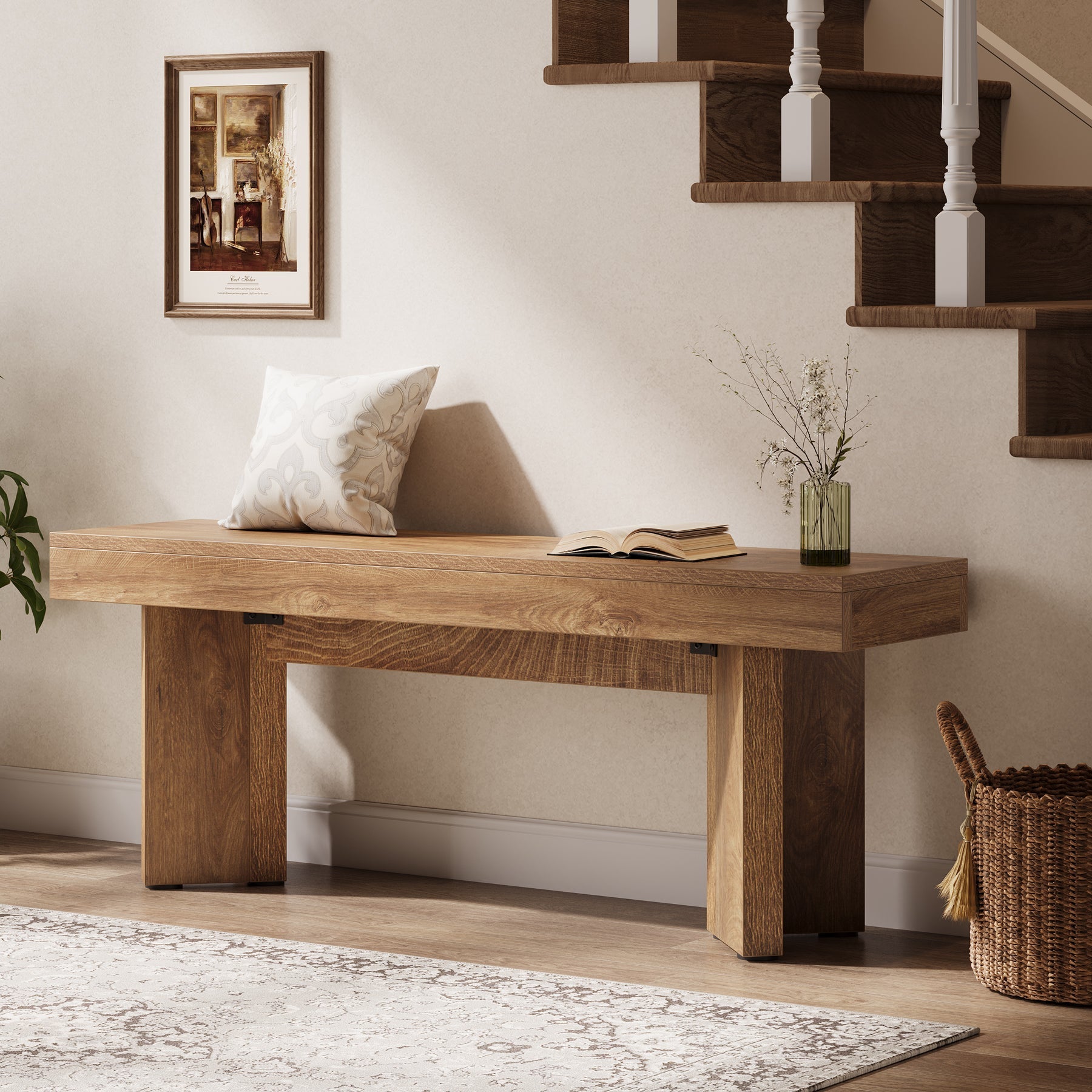 Tribesigns Banc d’Entrée en Bois 120 cm pour Intérieur