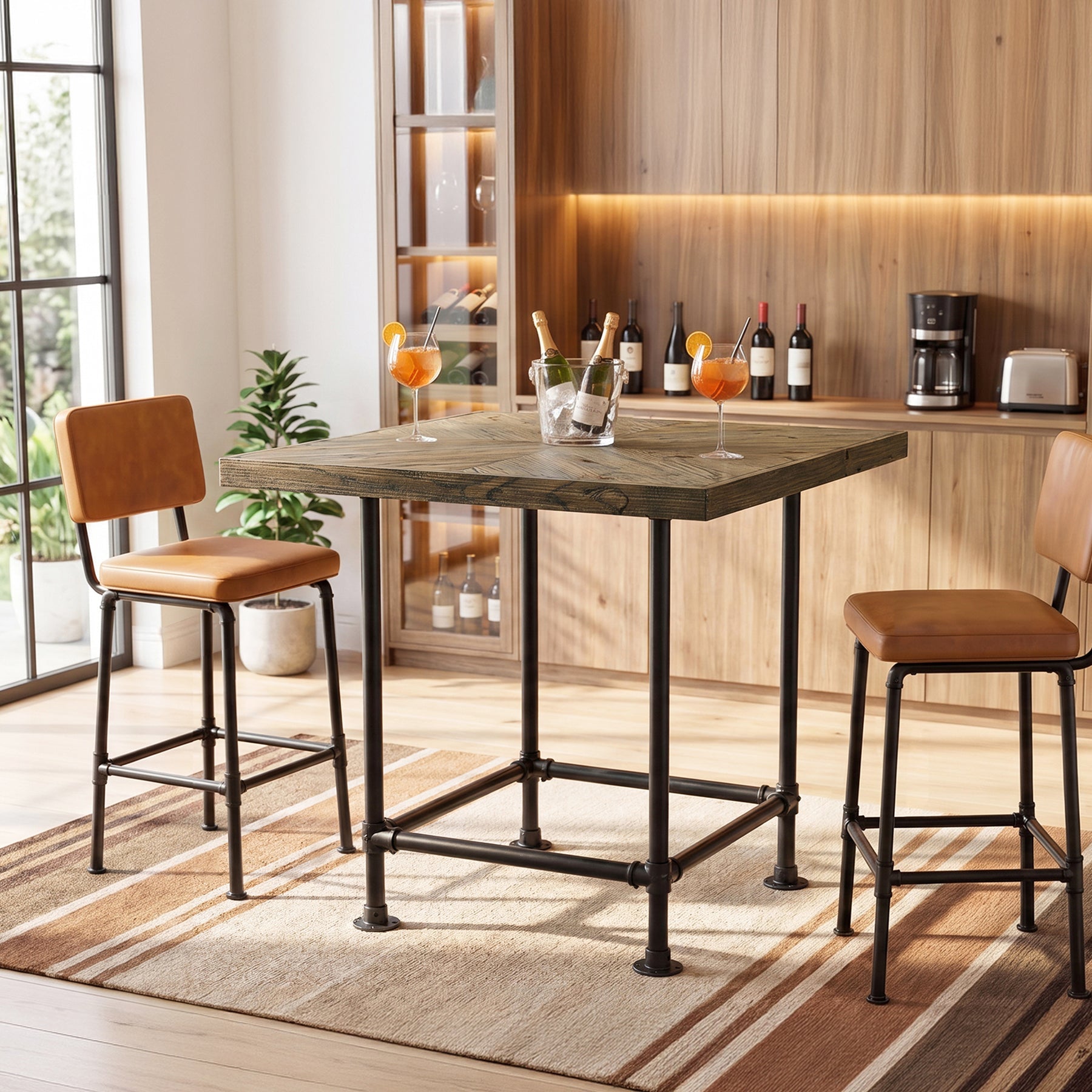 Tribesigns Table de bar carrée de 90 cm, table haute pour cocktails et café (table uniquement)
